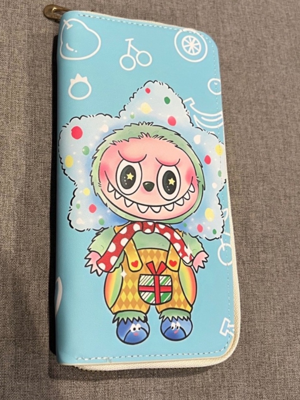 Labubu style zip up wallet